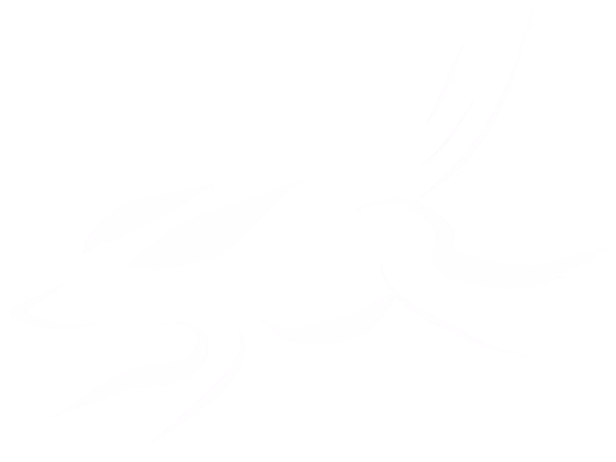Stylized black and white dragon head design with sharp angular features and horns.