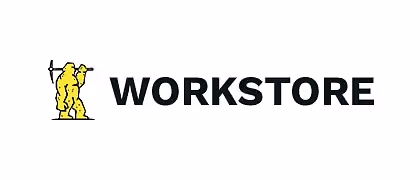 Workstore logo with two yellow miners holding pickaxes next to bold text WORKSTORE.