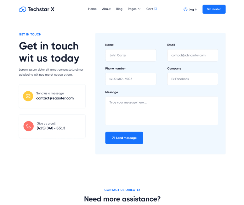 Contact - Techstar X Webflow Template