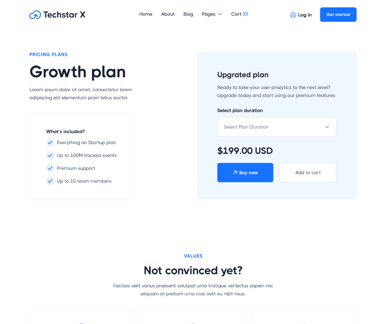 Pricing Single - Techstar X Webflow Template