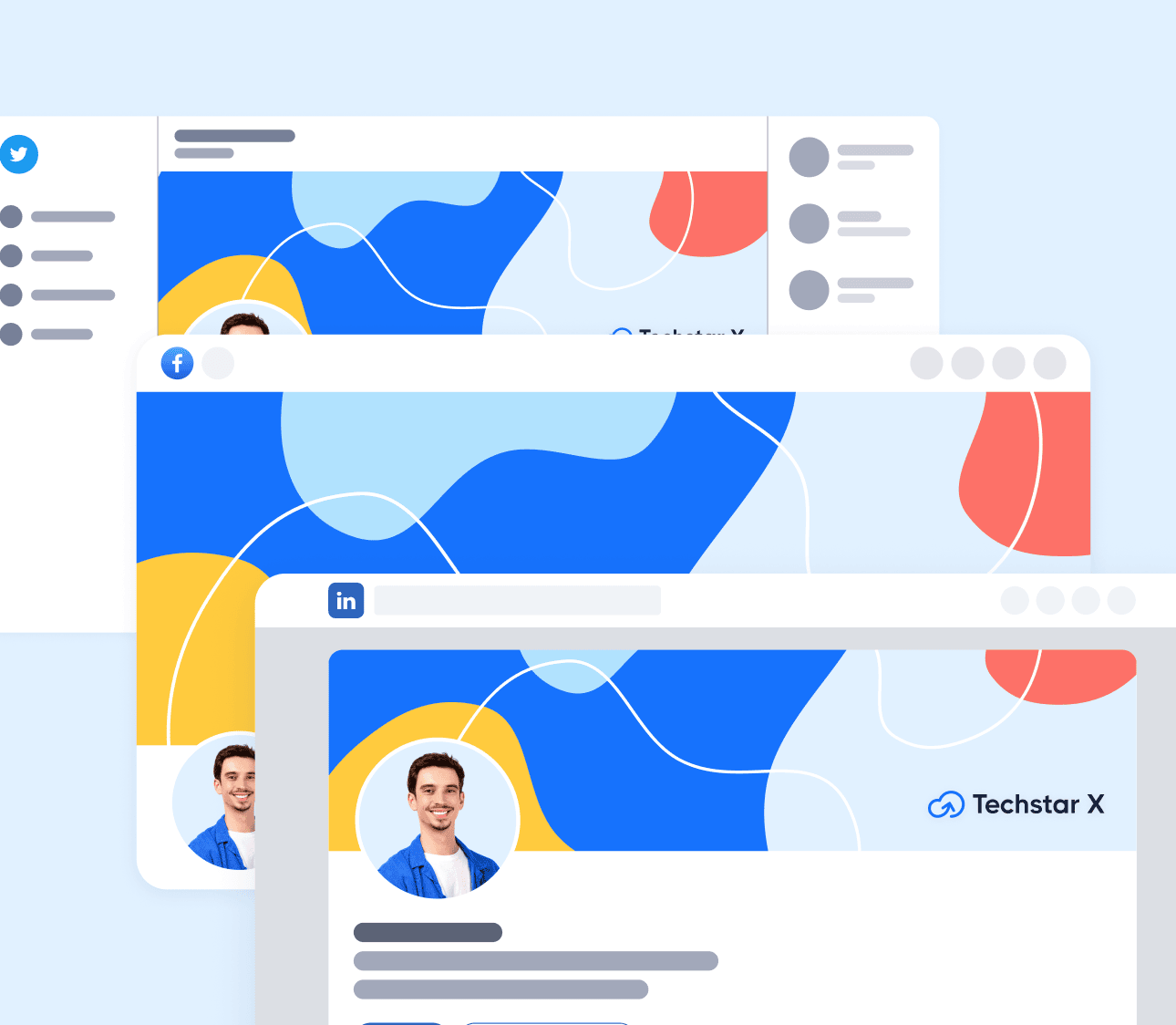 Social Media Banners - Techstar X Webflow Template