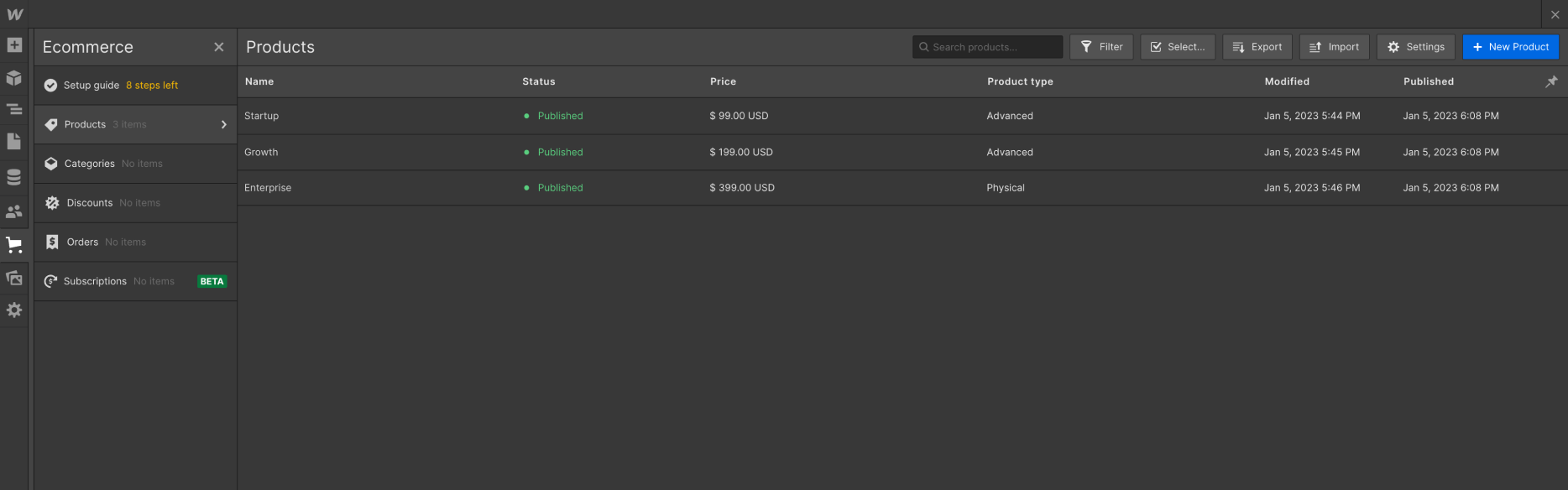 CMS Collection - Techstar X Webflow Template