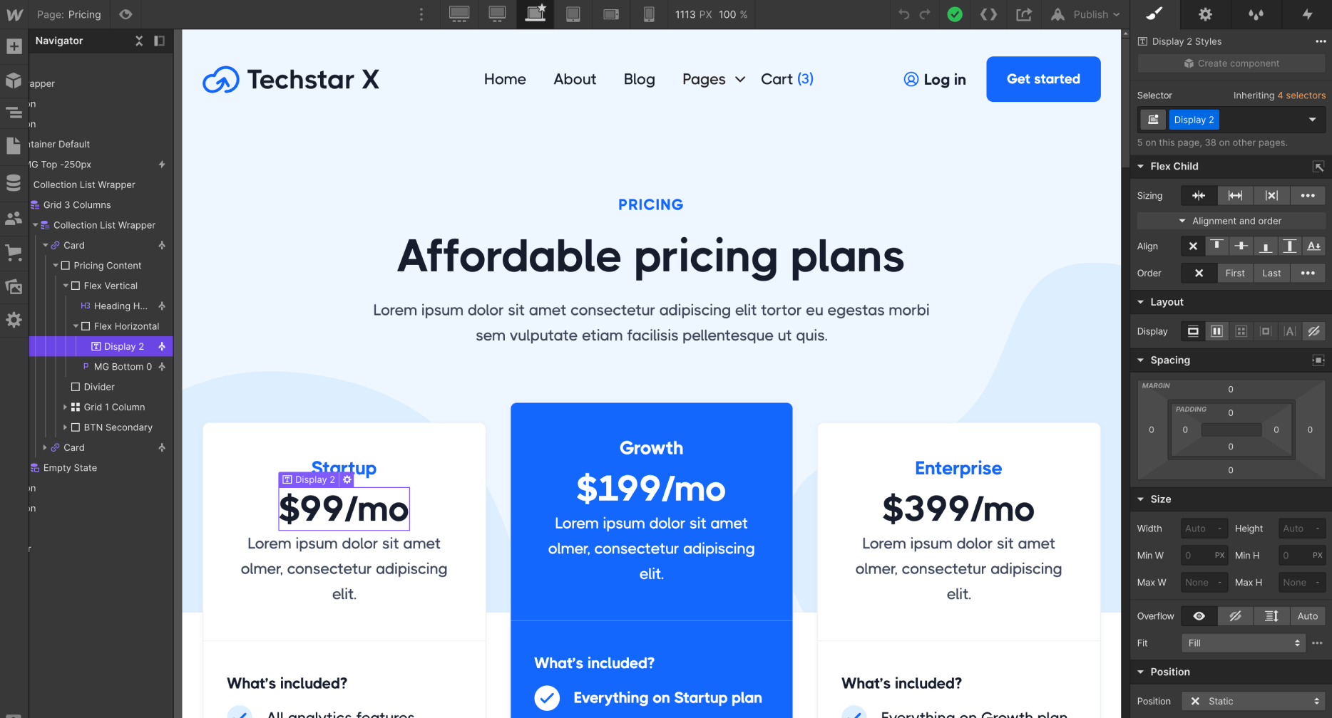 eCommerce Page - Techstar X Webflow Template