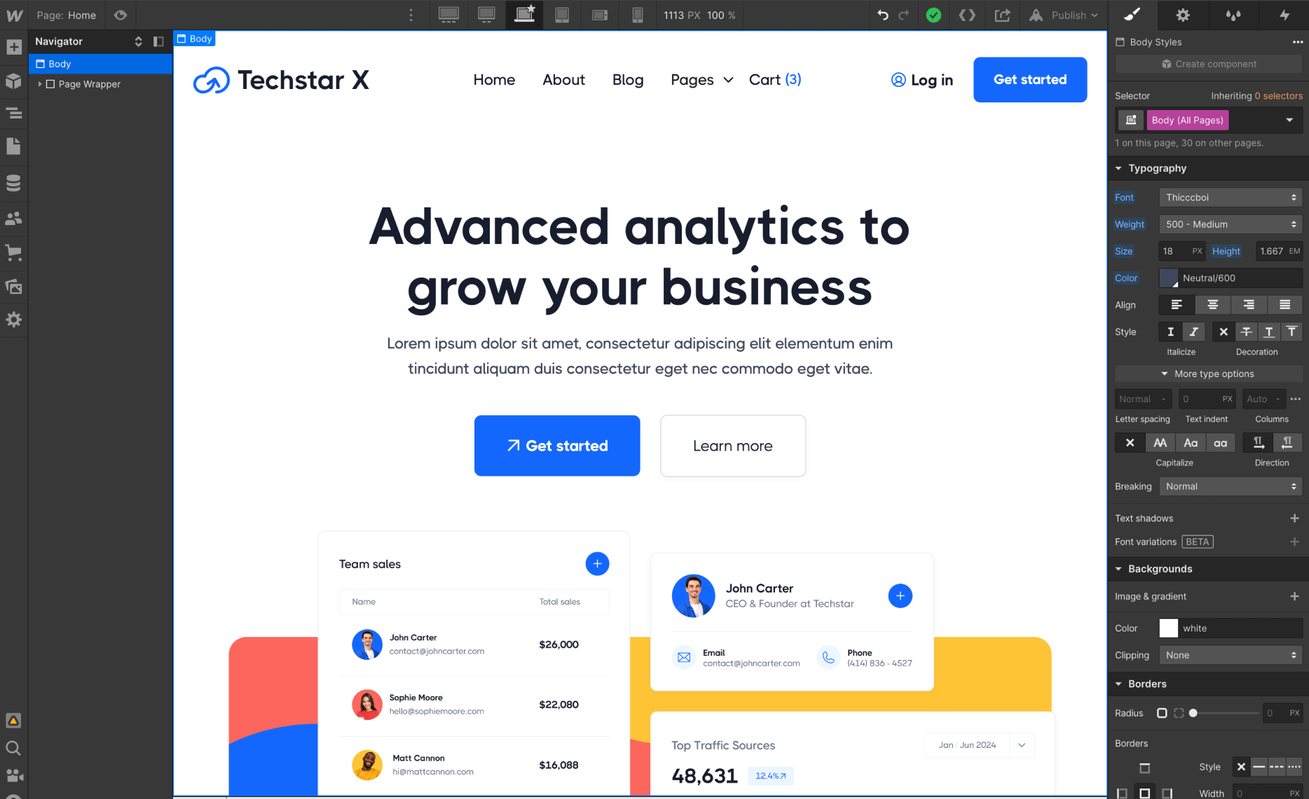 Typography - Techstar X Webflow Template