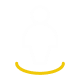 White icon of a person standing within a yellow arc on a black background, symbolizing location or user presence.