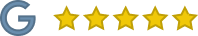 Capital letter G followed by five gold stars representing a five-star rating.