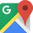 Google Maps icon with red location pin over multicolored map design.
