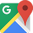 Google Maps icon with red location pin over multicolored map design.