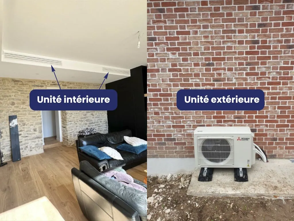 clim gainable dans une salle a manger