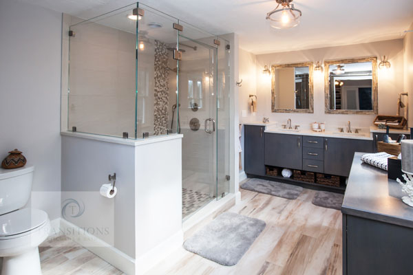 Bathroom design with large shower