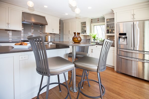 Detail view of the South Shore kitchen cabinetry and countertops