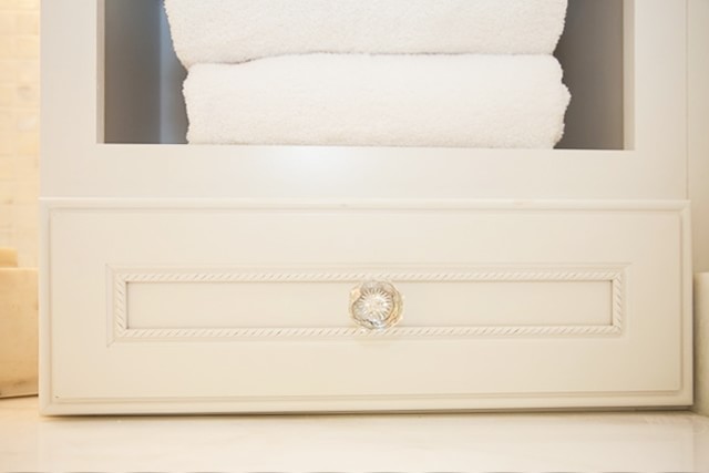 Hardware and finish detail in the Norwell specialty built-in