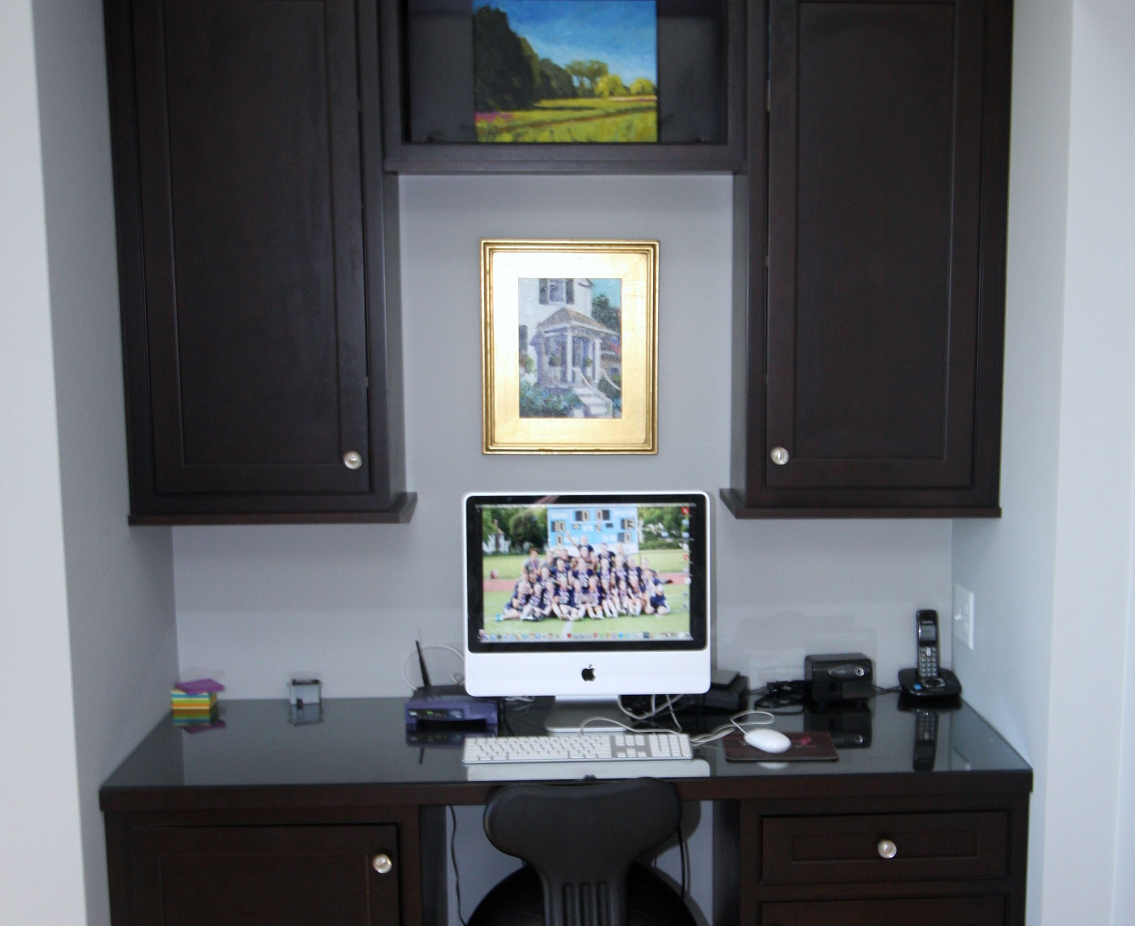 Built-in desk area off the Cohasset kitchen