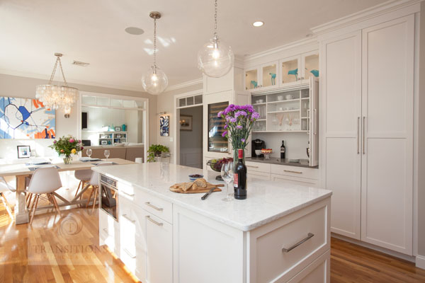 Hardwood floors and white cabinetry detail in the Hanover kitchen