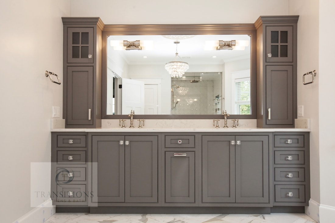 Freestanding tub as the sculptural focal point of the Norwell bath