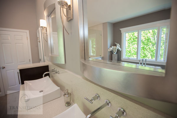 Wide view of the contemporary Marshfield bathroom retreat