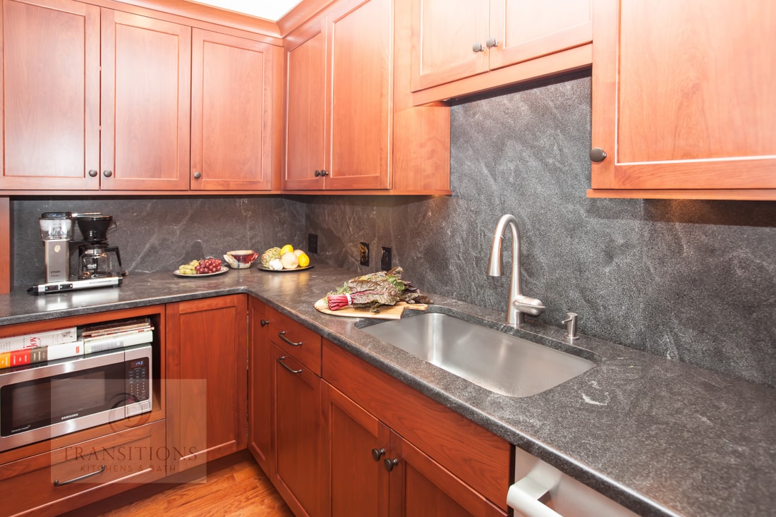 Kitchen design with stainless steel sink