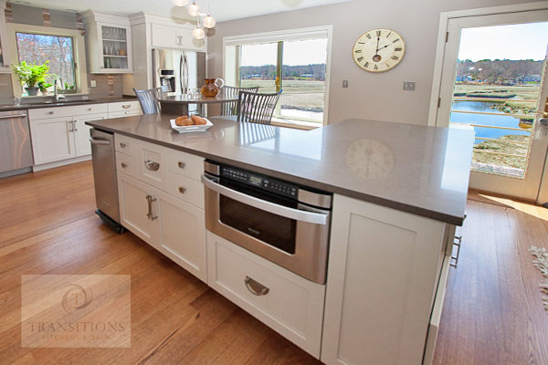 Wide view of the transitional Marshfield kitchen