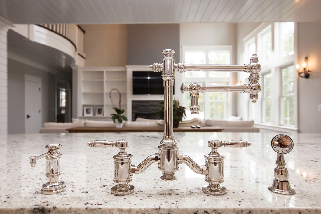 Detail view of the Norwell kitchen perimeter cabinetry and finishes