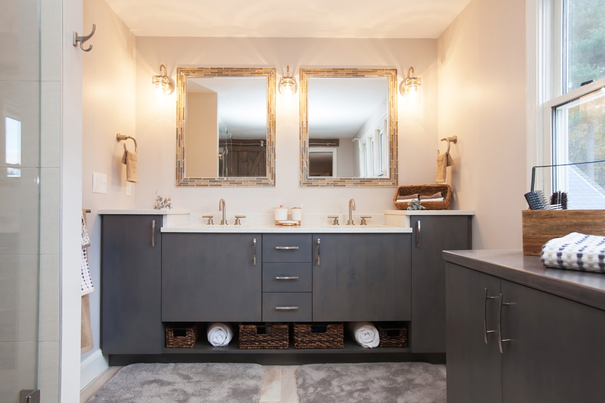 Bathroom design with vanity storage