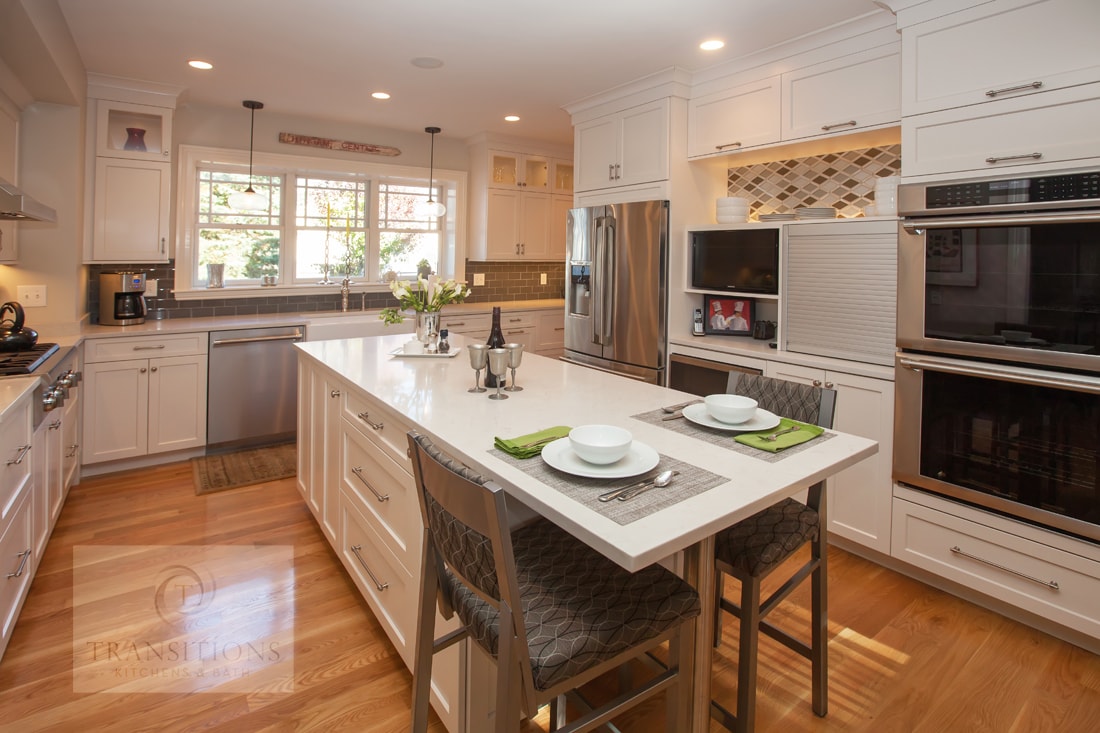 Pull-out storage and dividers detail in the Hingham contemporary kitchen