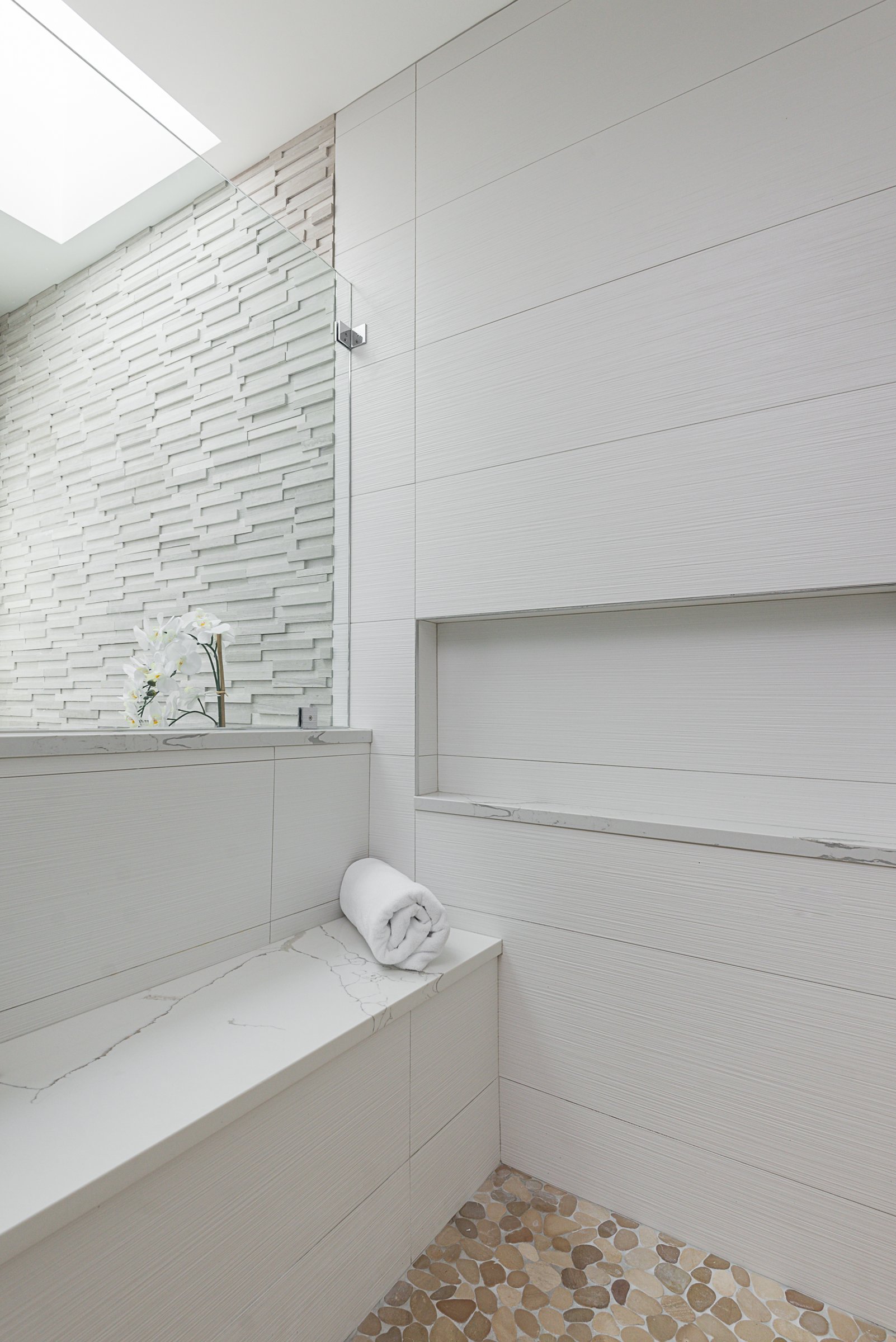 shower bench with quartz seat