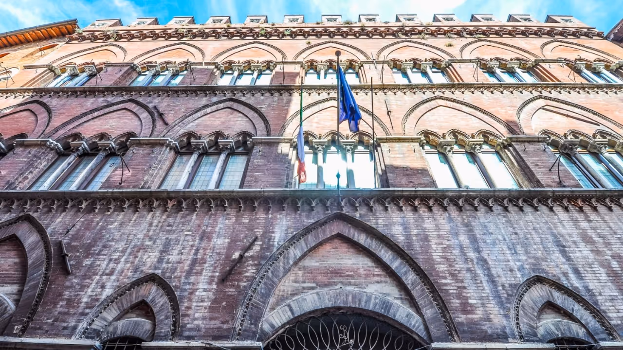 The Pinacoteca Nazionale, Siena's national painting gallery — on the same street as the shop.