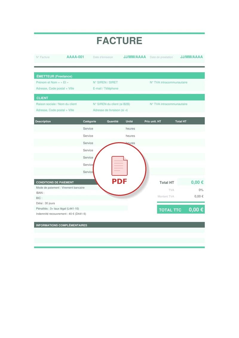 Modèle de facture freelance PDF 5