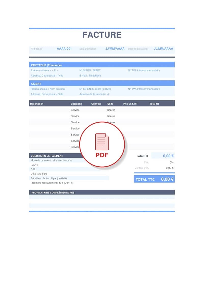 Modèle de facture freelance PDF 4