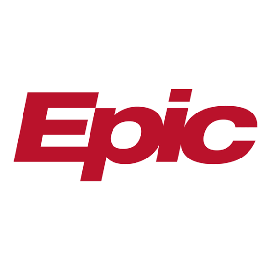 Epic company logo with bold red lettering on a white background.
