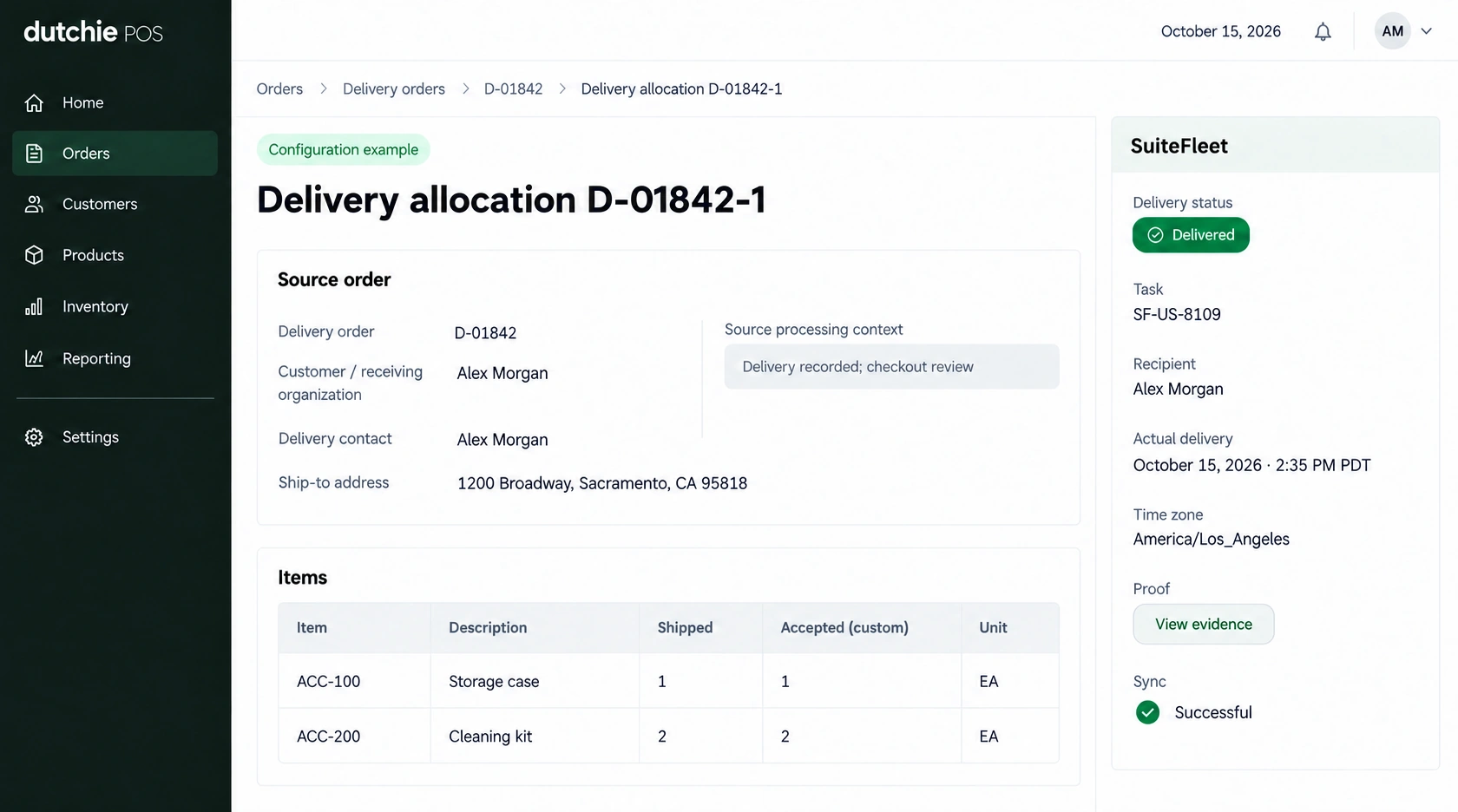Dutchie POS completed delivery example linked to D-01842