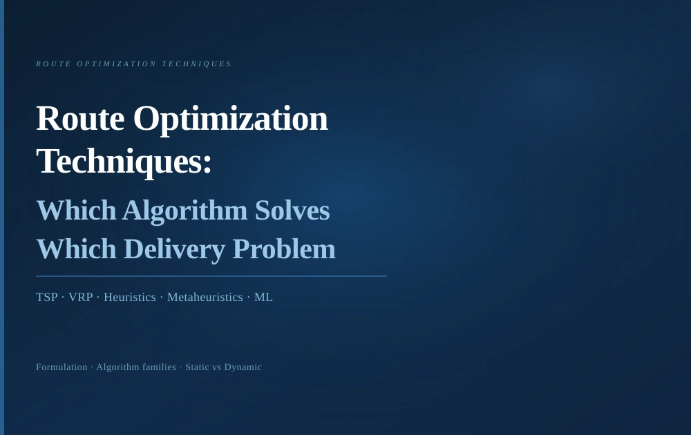 Route Optimization Techniques: Which Algorithm Solves Which Delivery Problem