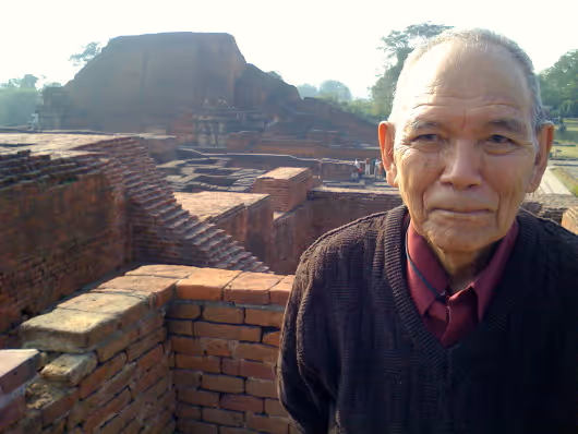 Geshe Jamspal at Sri Nalanda, in India.