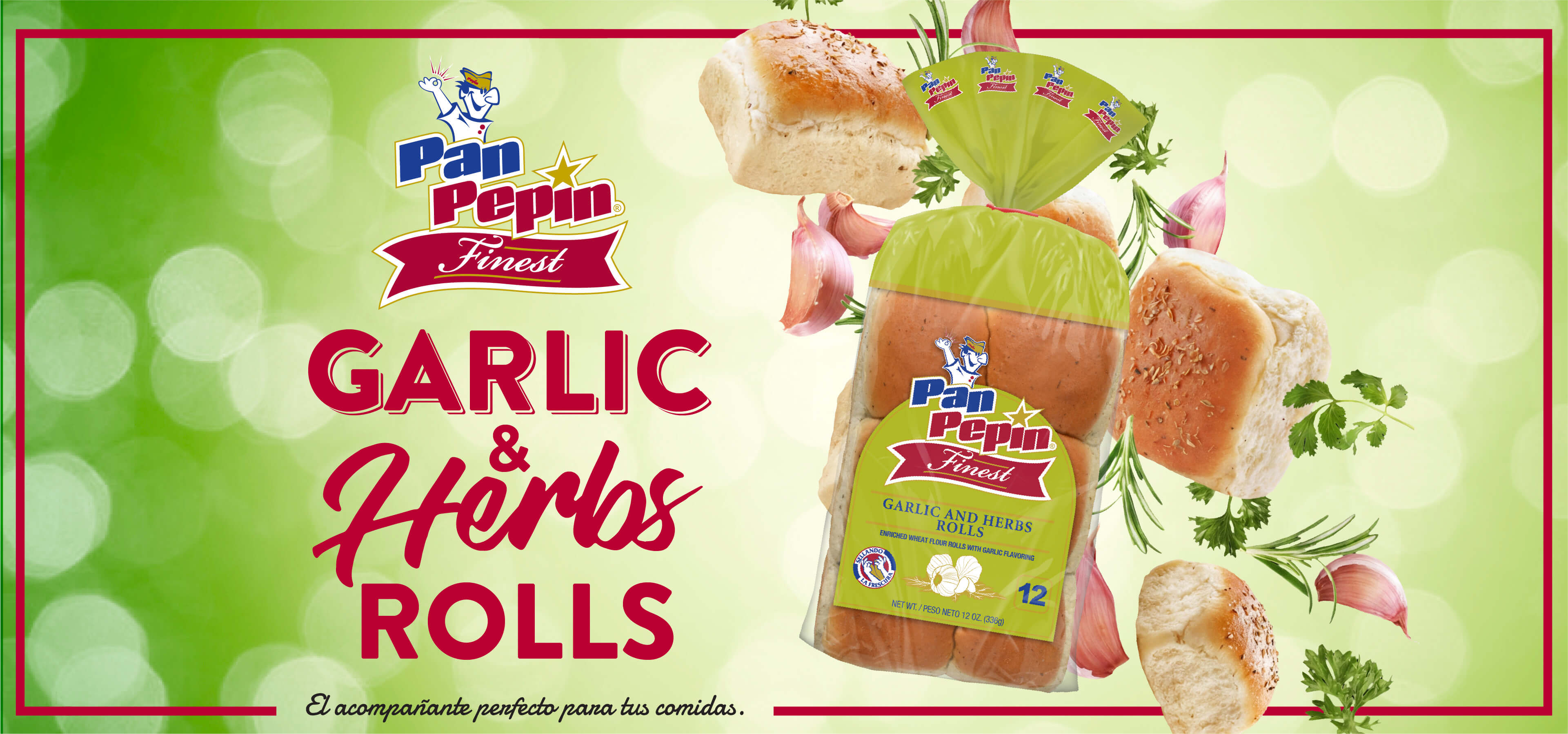 Panecillos de Ajo Pan Pepín — nuevos panecillos con sabor a ajo, listos para acompañar tus comidas.