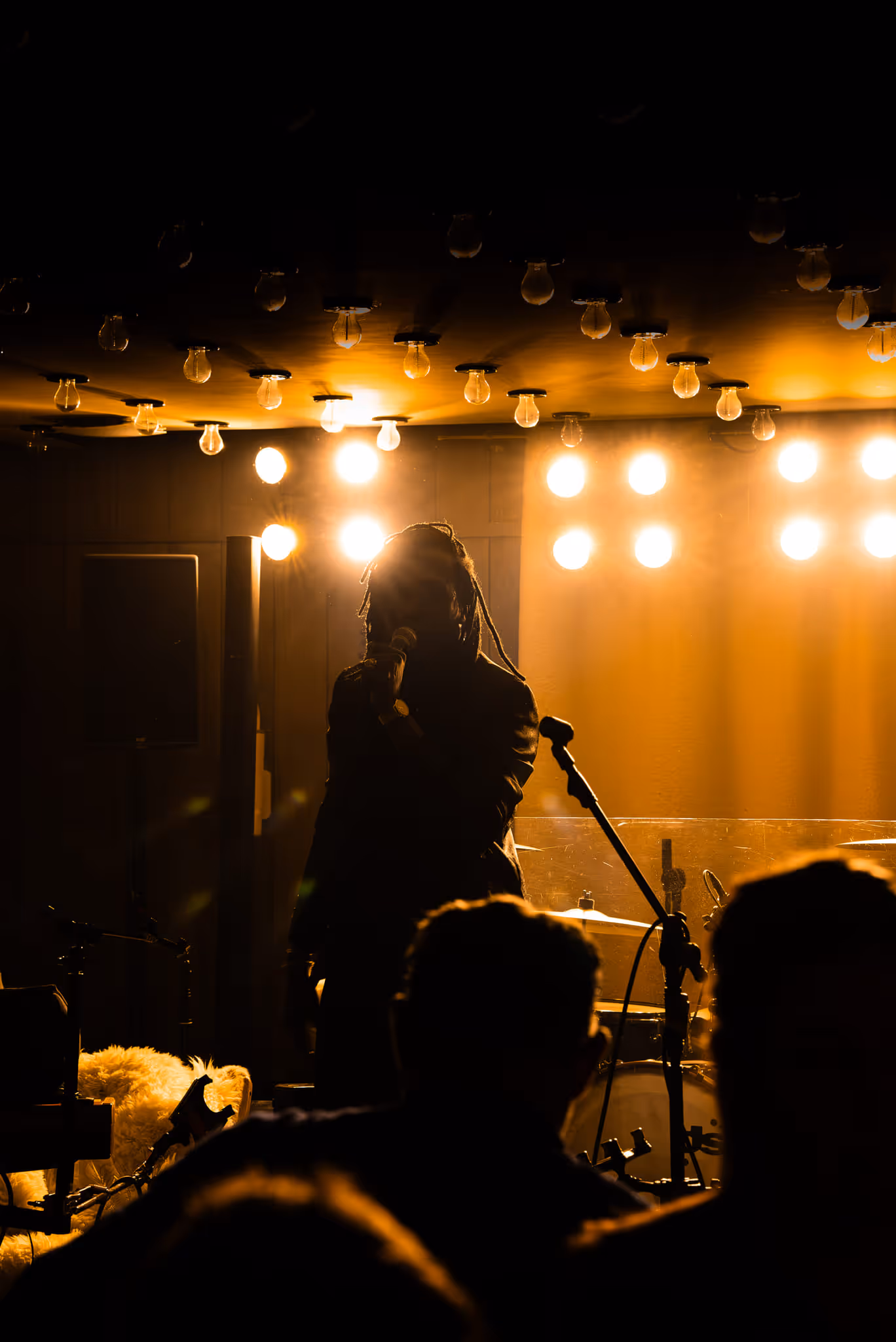 Artist performing live music on stage during a festive evening at the ChaCha restaurant, an establishment of the group Annie Famose (AFgroup).