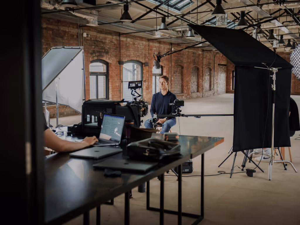 Caesar AI corporate announcement video production still