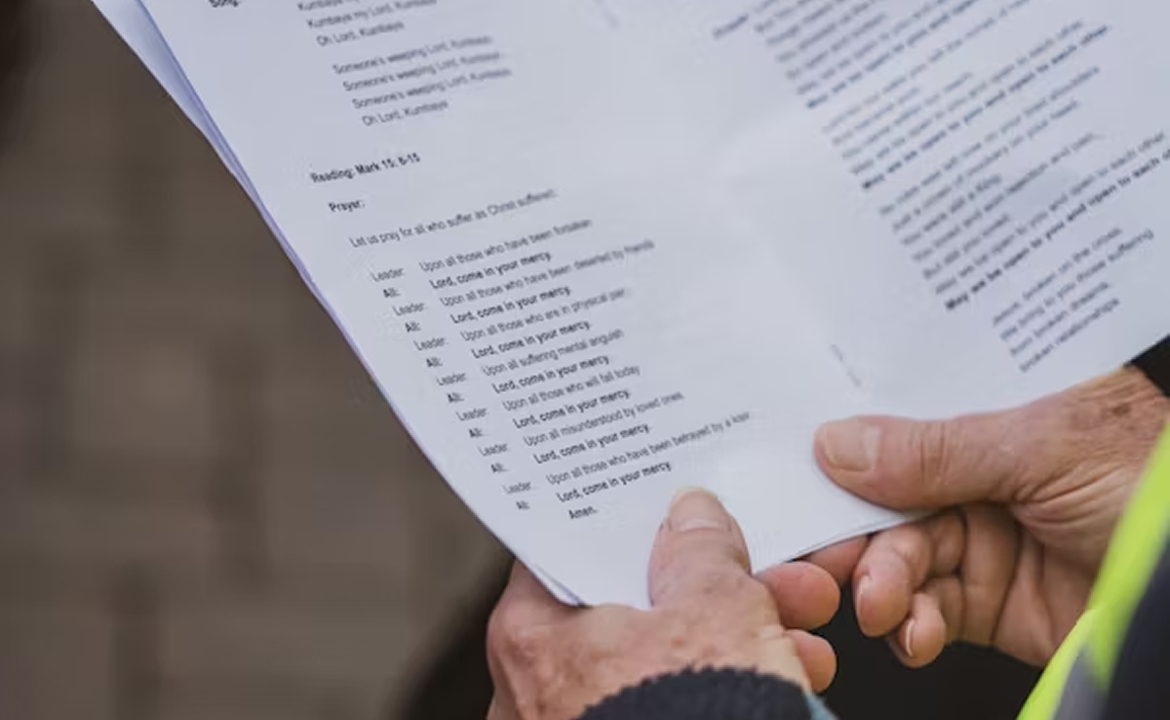 Person reading a book