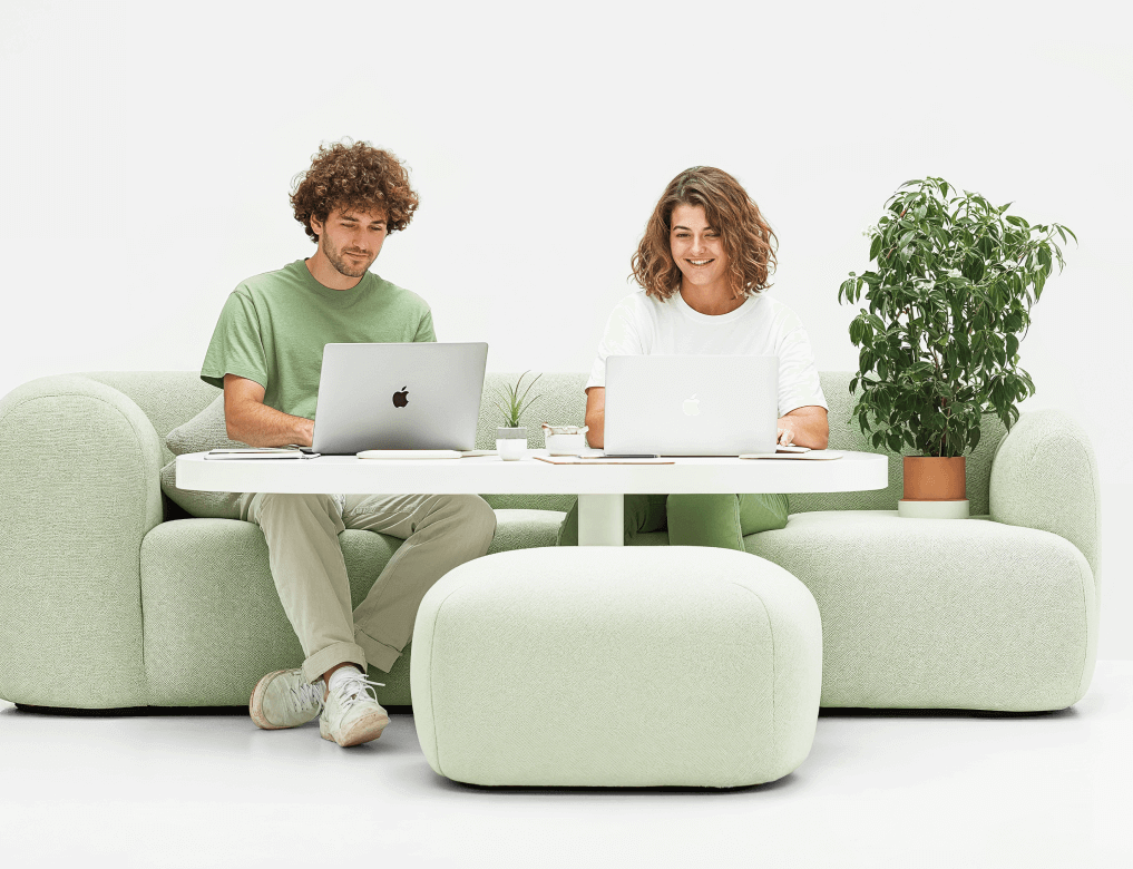 Team Working On Laptops Techpay Webflow Template | BRIX Template

