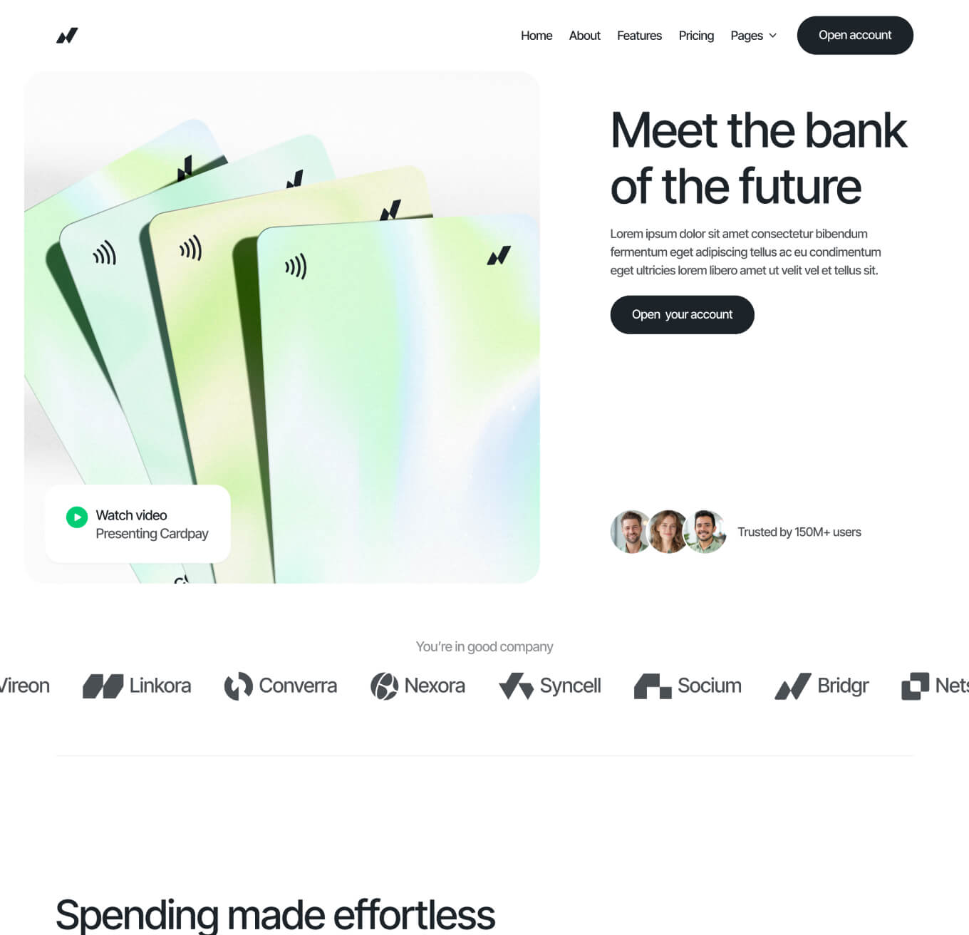Cardpay - Home V2 Page - Bank Webflow Template