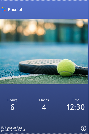 Digital padel ticket