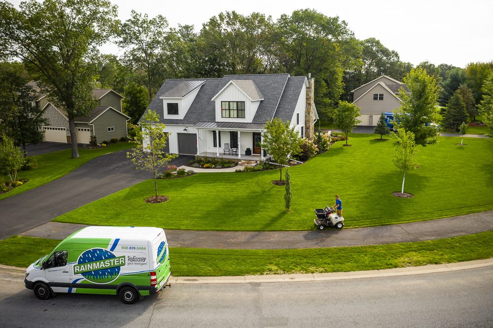 aerial view of healthy lawn