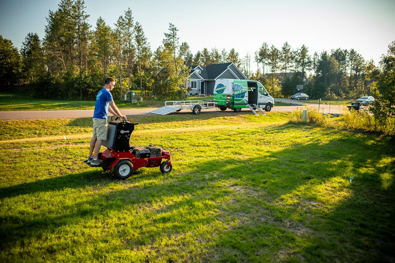 Lawn team aerating