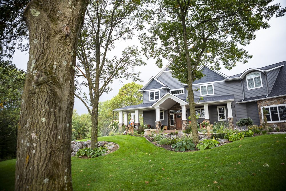Maintained lawn and landscaping at an Elk River, MN home