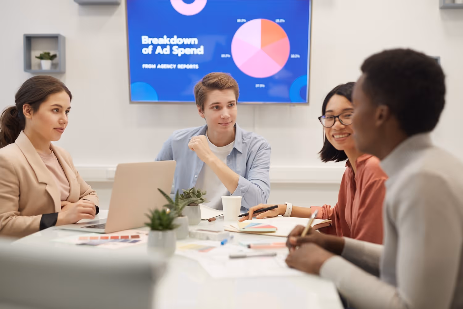 Marketing team meeting to work on new ideas