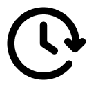 Clock icon with a fast forward arrow indicating time advancement or history refresh.