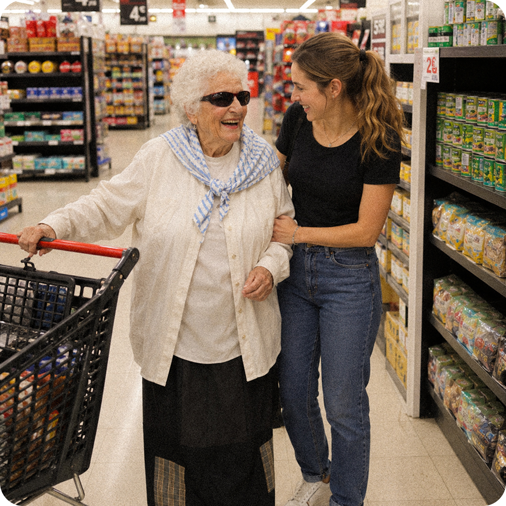 Jeune femme souriante avec une senior en voiture