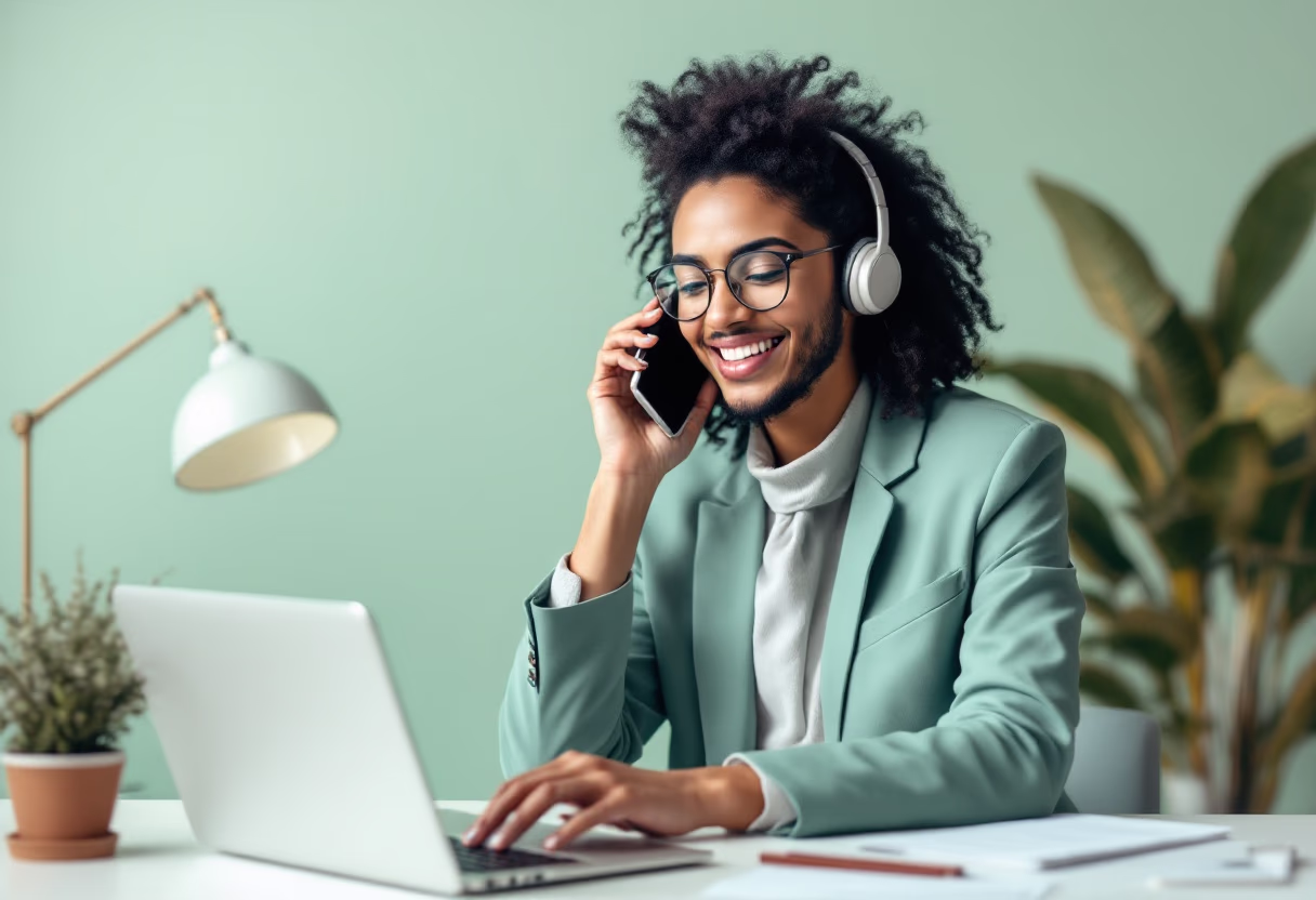 image of customer service representative on the phone