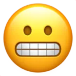 Yellow face emoji with clenched teeth and wide eyes expressing nervousness or awkwardness.