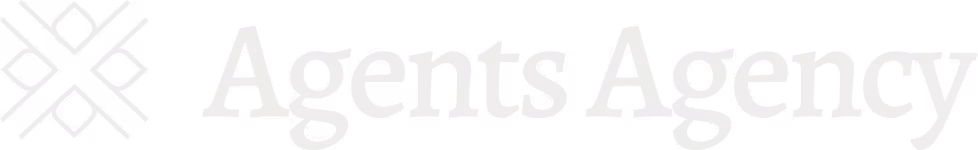 Agents Agency logo with stylized geometric diamond shapes to the left of the text.