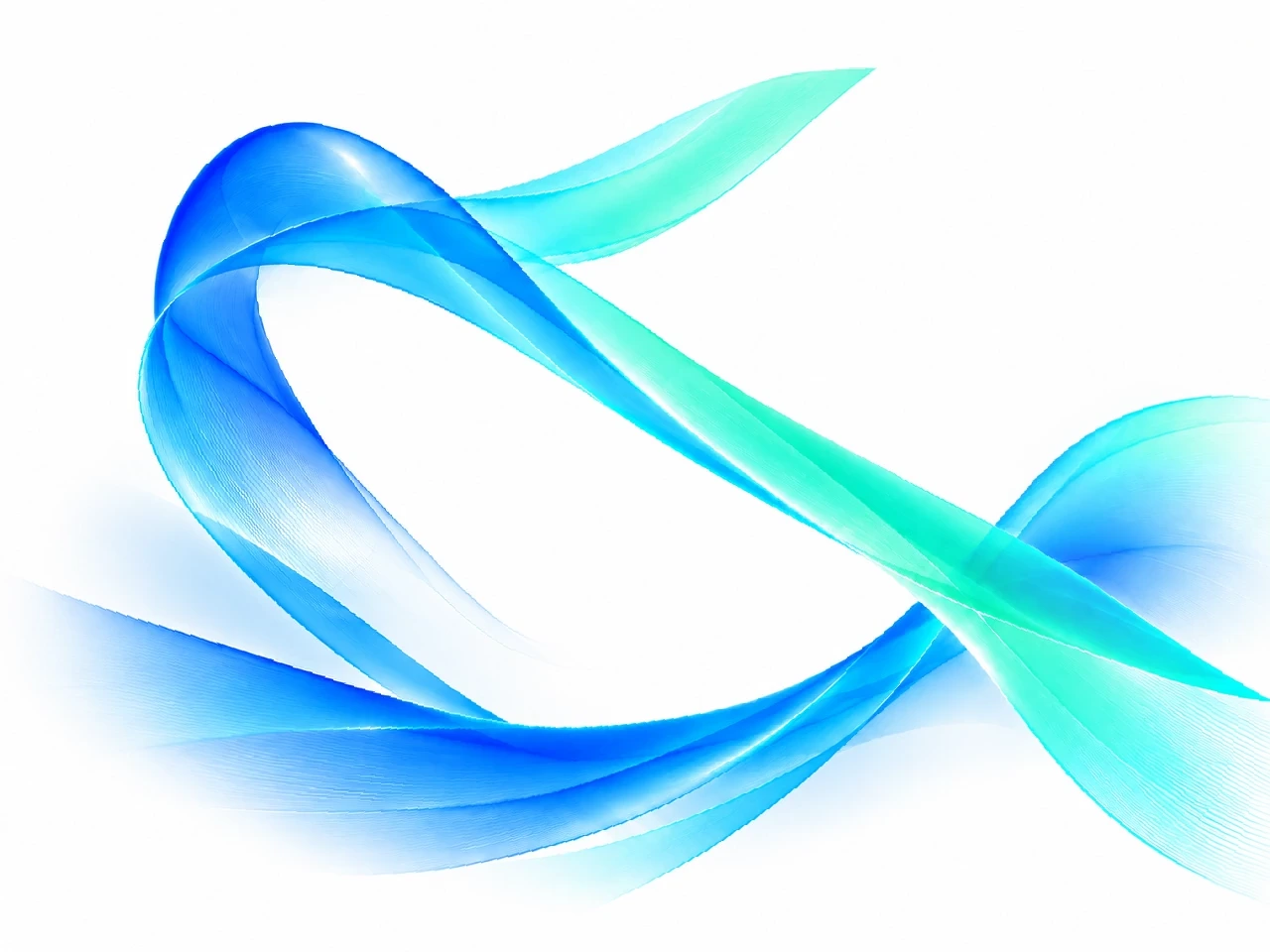 Abstrakte Schleife in den utilycon-Farben Blau, Cyan und Mint